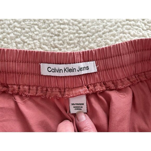 Calvin Klein Jeans Women’s Lightweight Drawstring Waist Shorts Coral Size XS - Picture 4 of 9